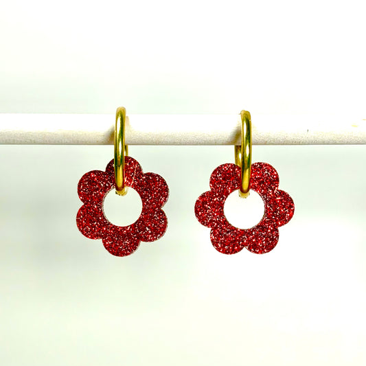 Fée Flora - Rouge Pailleté (breloque)